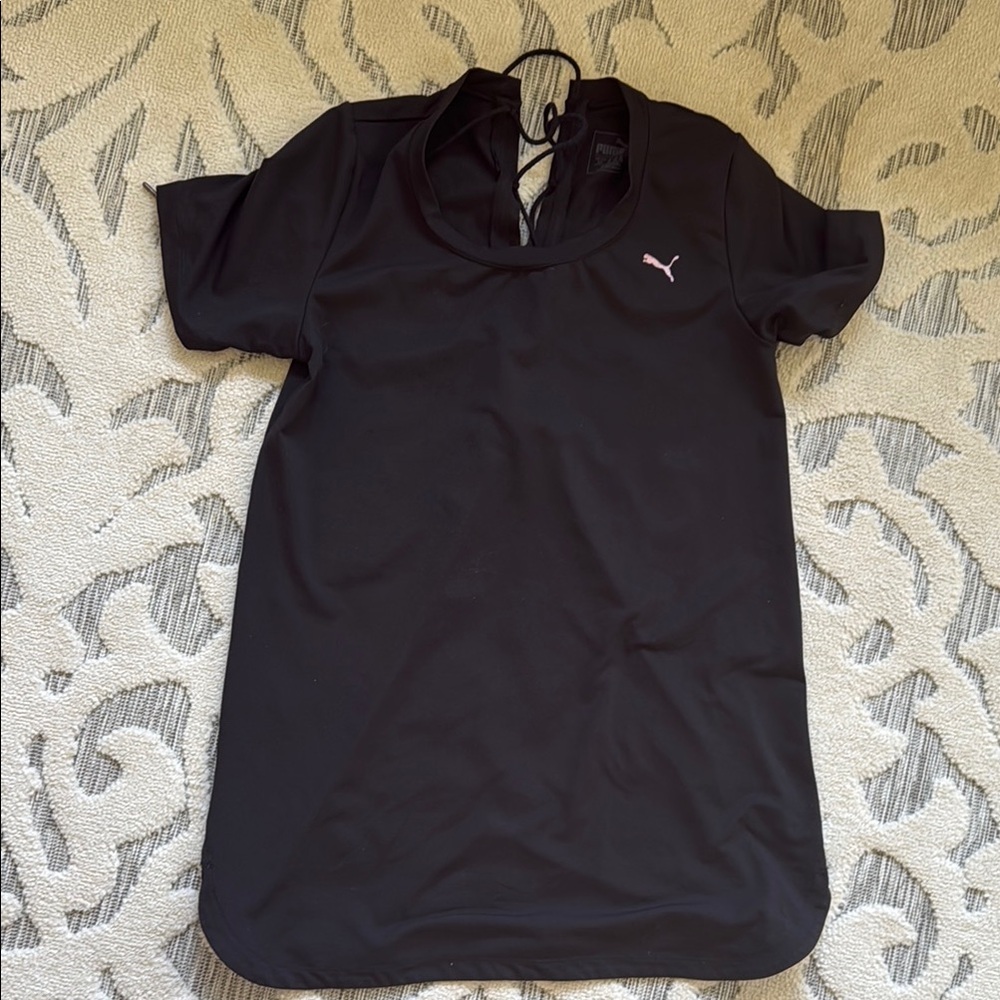 Puma Black Sports Dress with Pink Logo